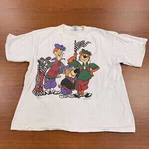 RARE VTG 1993 Cartoon Network Golf T-Shirt Fred Flintstone Yogi Bear Doublesided